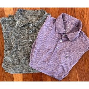 Two Rhoback Performance Polo Shirt Mens Large Short Sleeve Golf Casual Bundle